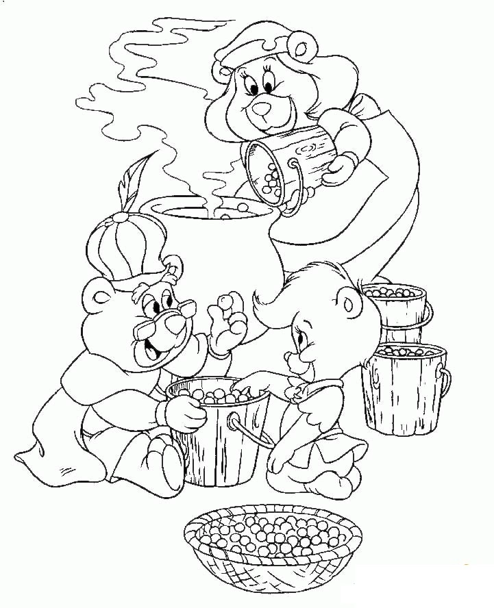 Kolorowanka gumisie z jagodami